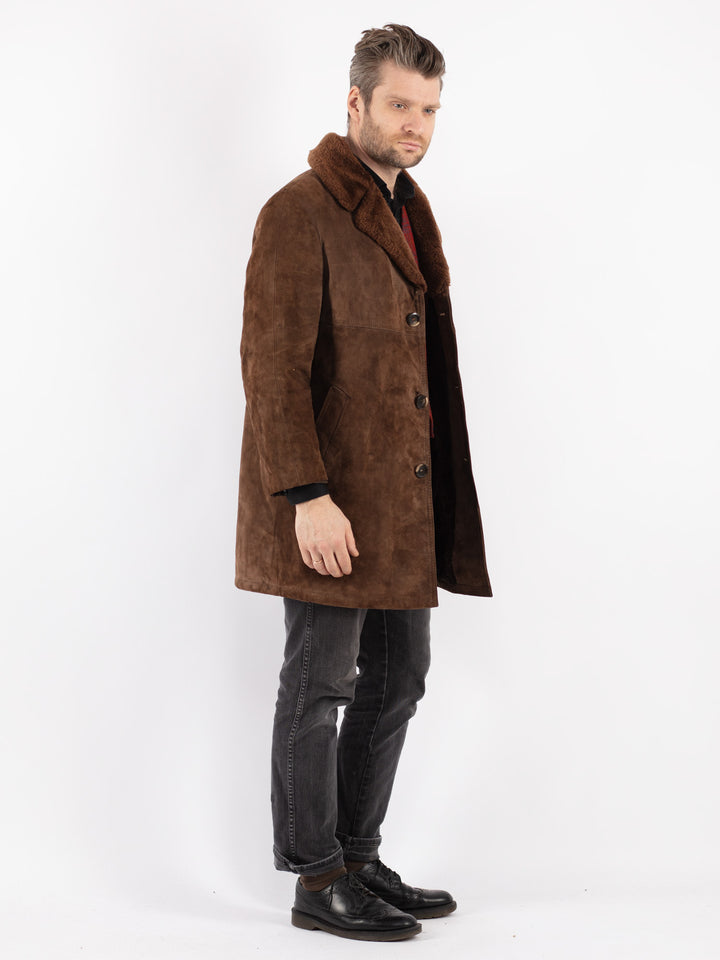Vintage 70's Men Suede Sherpa in BrownZ228