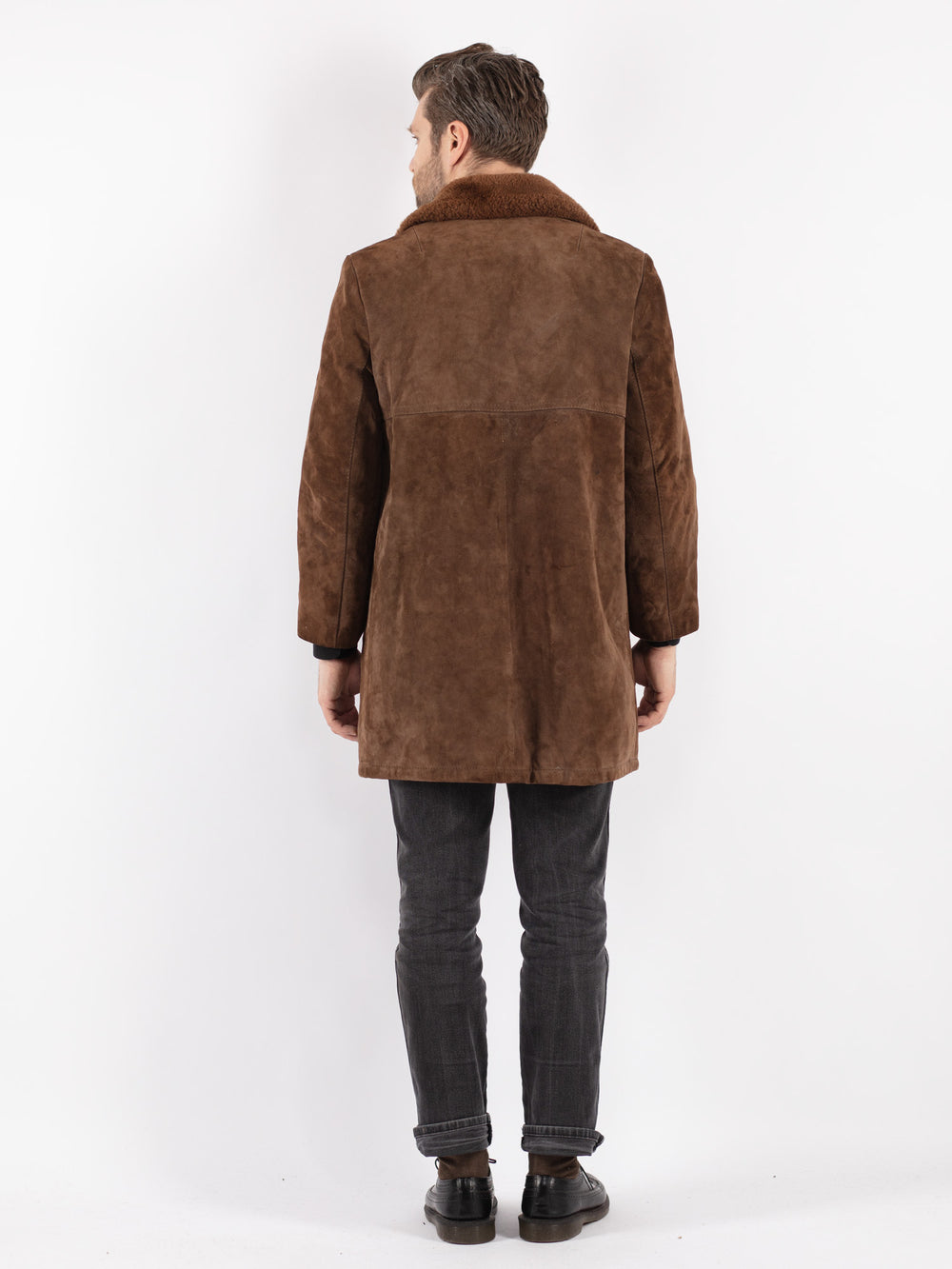 Vintage 70's Men Suede Sherpa in BrownZ228