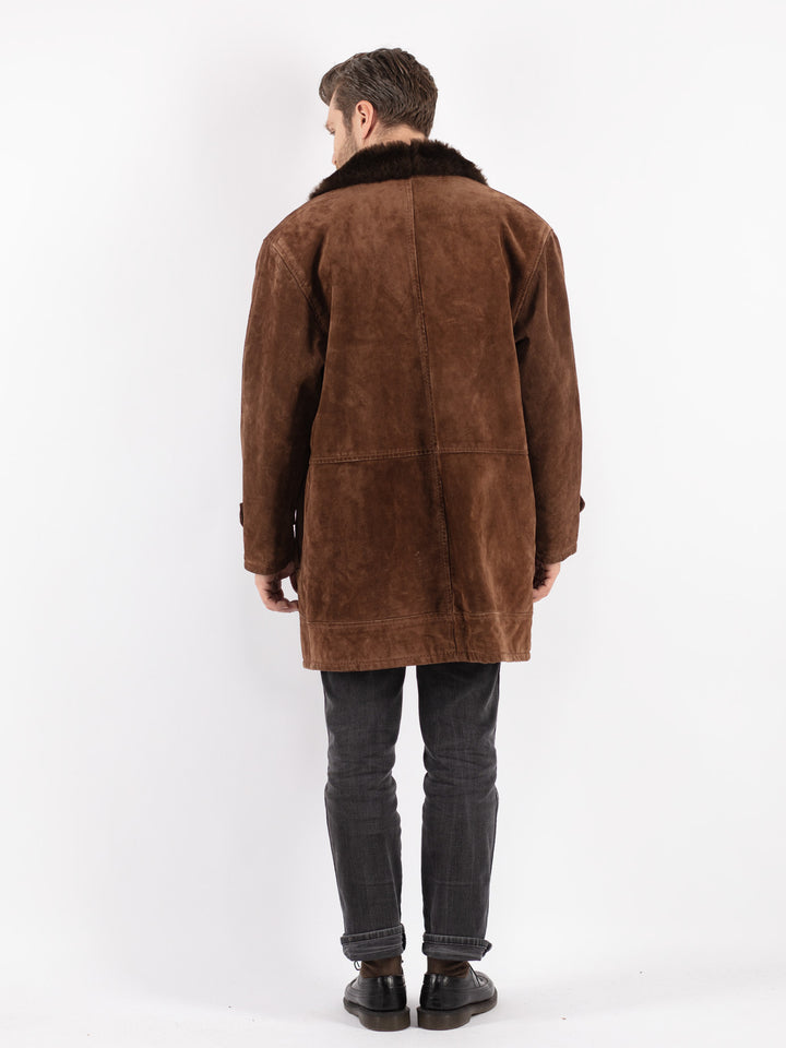 Vintage 70's Men Suede Sherpa in Brown