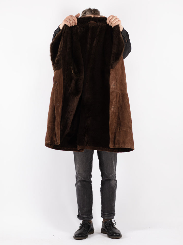Vintage 70's Men Suede Sherpa in Brown