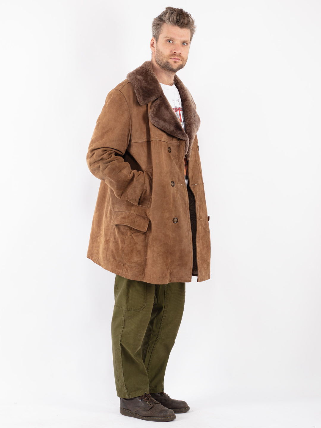 Vintage Men Coat in Beige