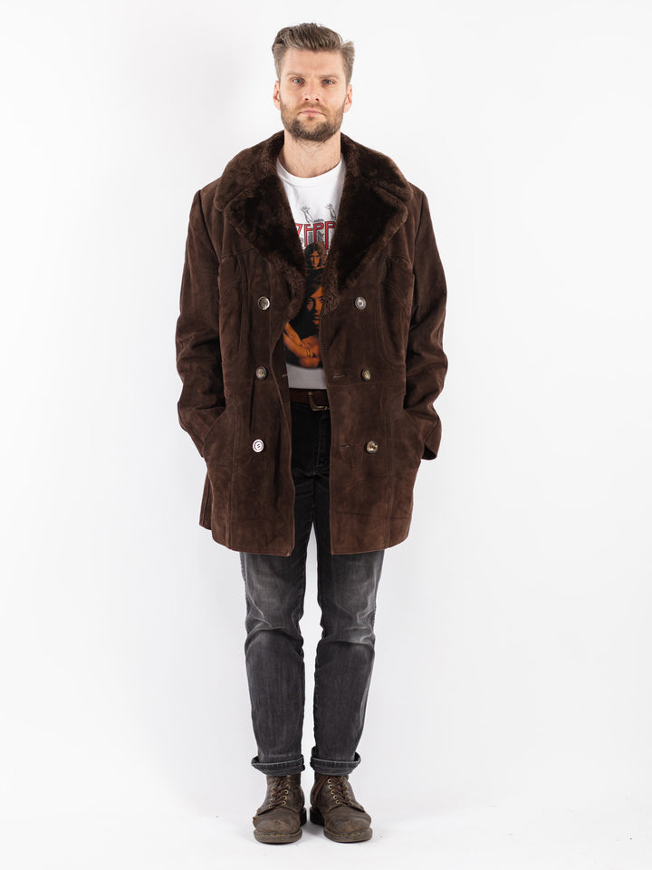 Vintage 70's Men Suede Sherpa in Brown