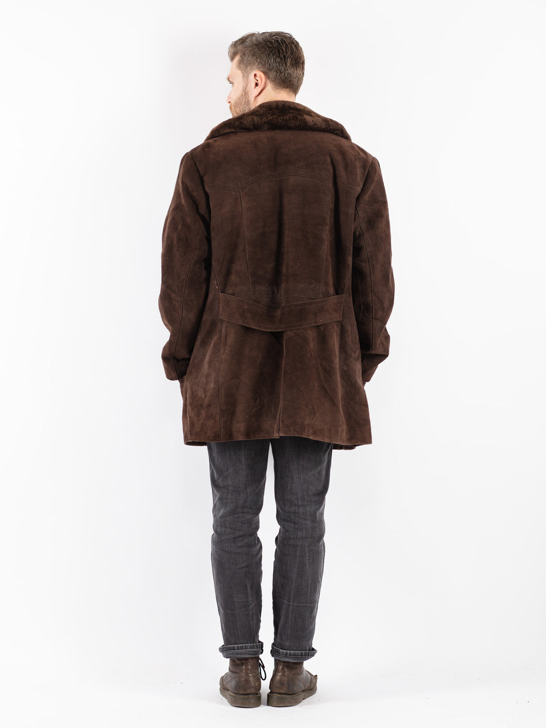 Vintage 70's Men Suede Sherpa in Brown