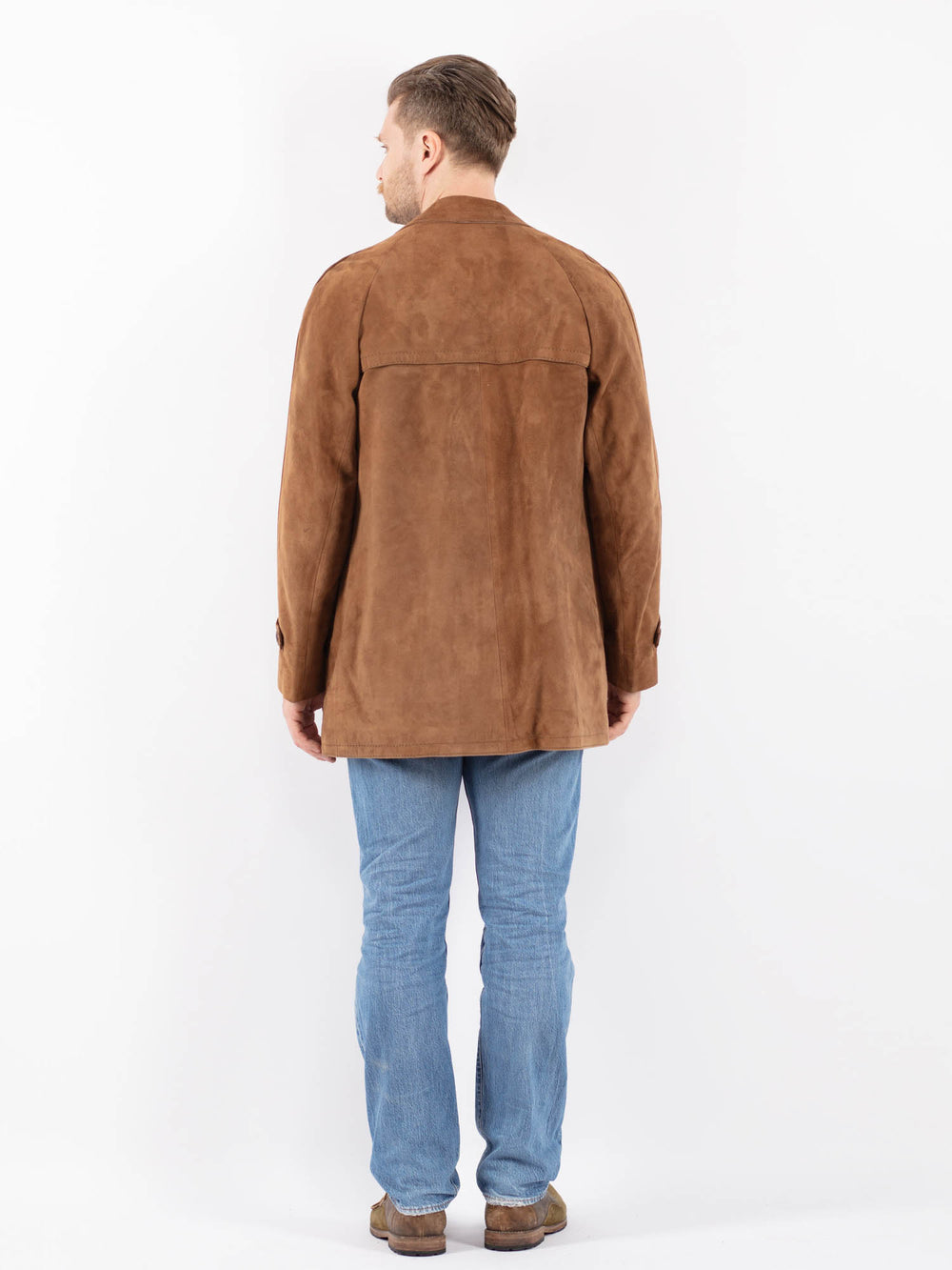 Vintage 70's Men Suede Sherpa Jacket in BrownZ1413