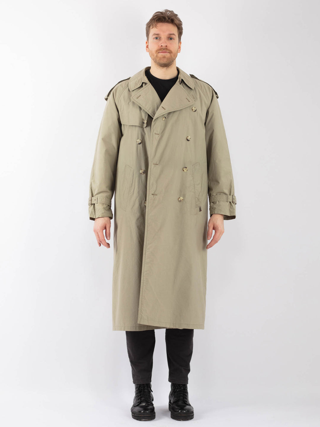 Vintage 70's Men Trench Coat in BeigeZ1245