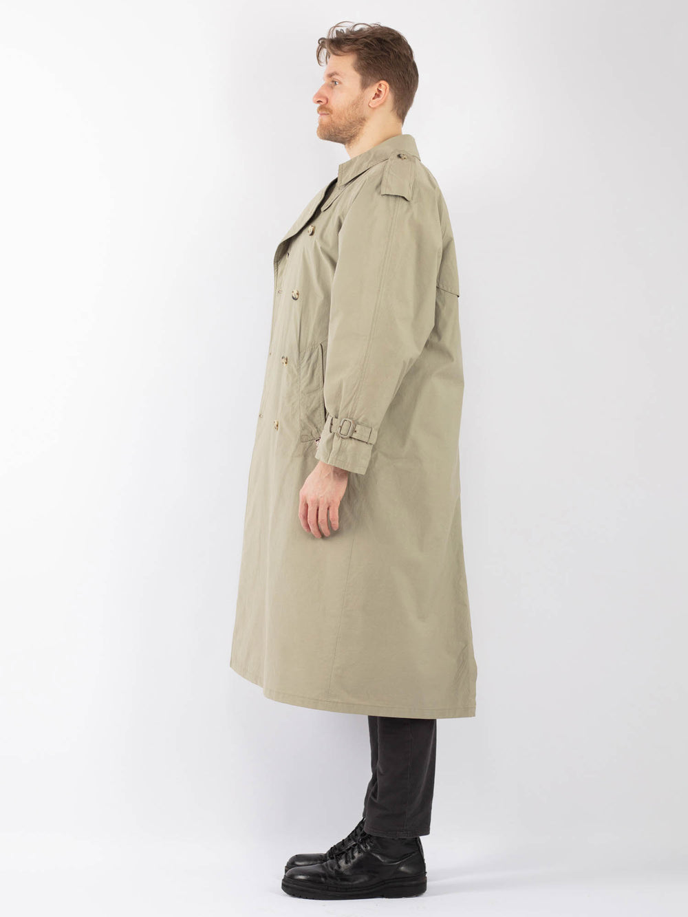 Vintage 70's Men Trench Coat in BeigeZ1245