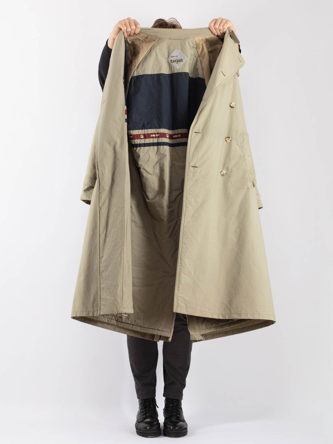 Vintage 70's Men Trench Coat in BeigeZ1245