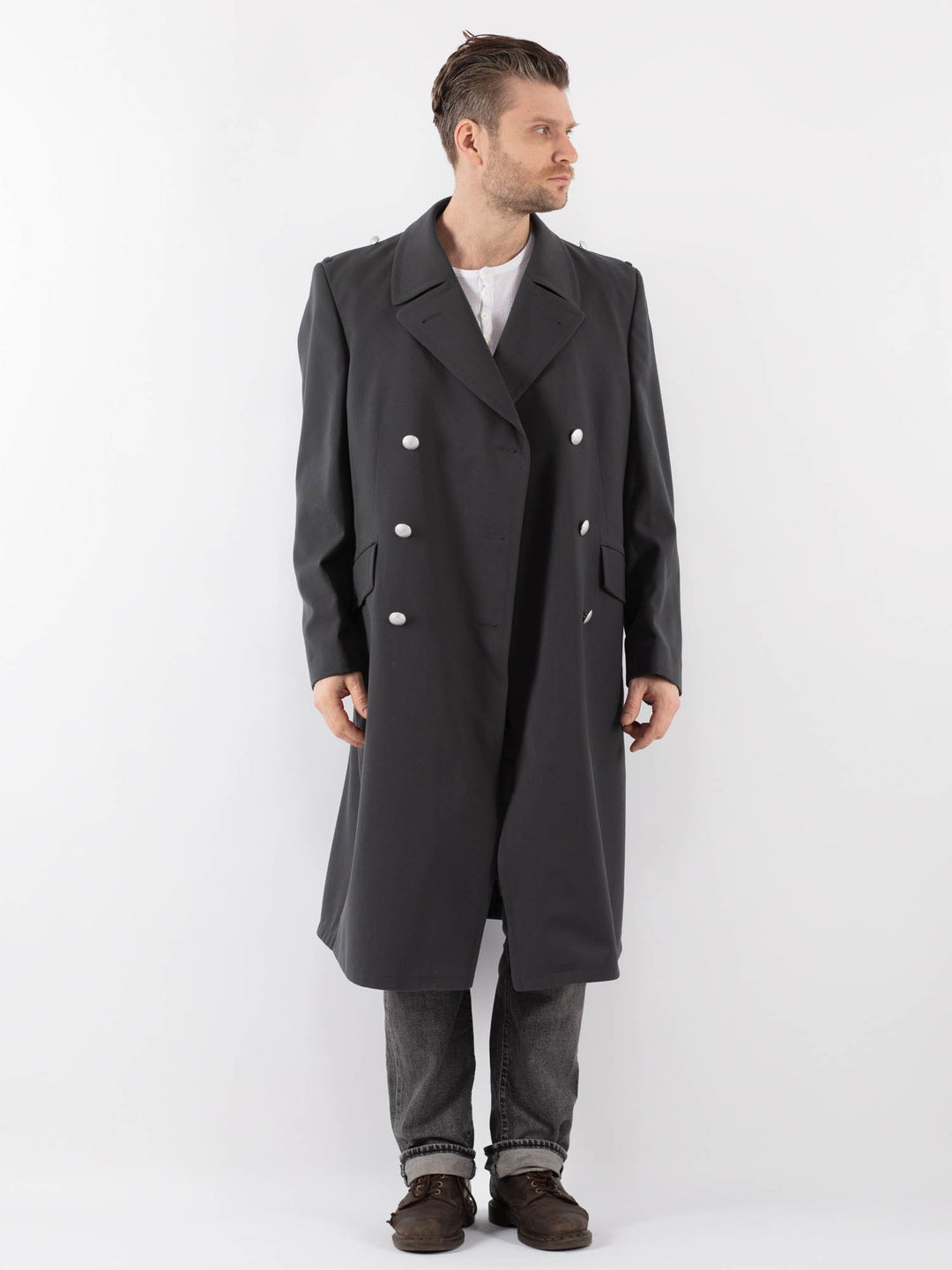 Vintage 70's Men Trench Coat in GrayZ1097