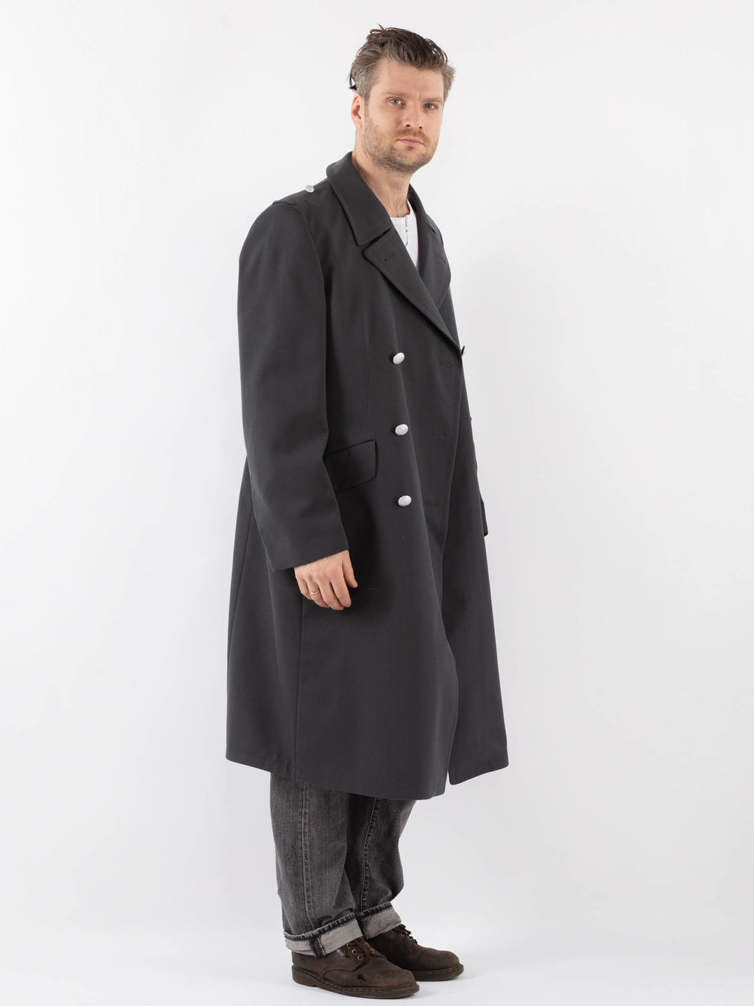 Vintage 70's Men Trench Coat in GrayZ1097