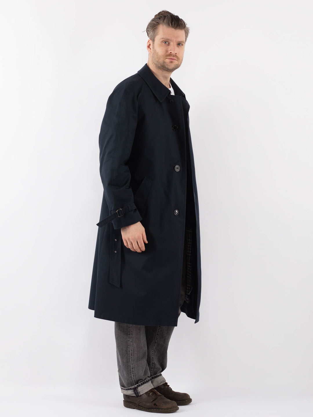 Vintage 70's Men Trench Coat in BlueZ1099