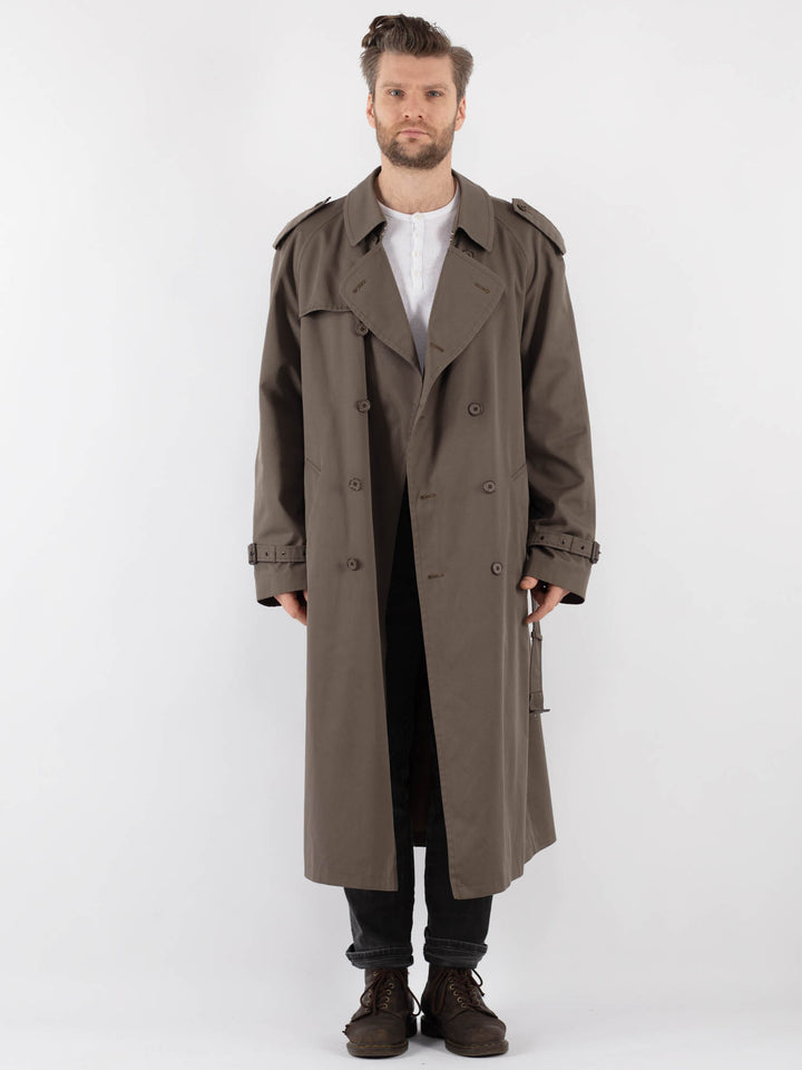 Vintage 70's Men Trench Coat in Khaki - NorthernGrip
