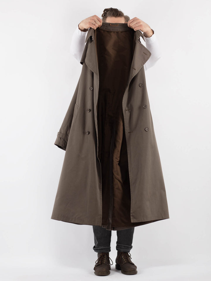 Vintage 70's Men Trench Coat in Khaki - NorthernGrip