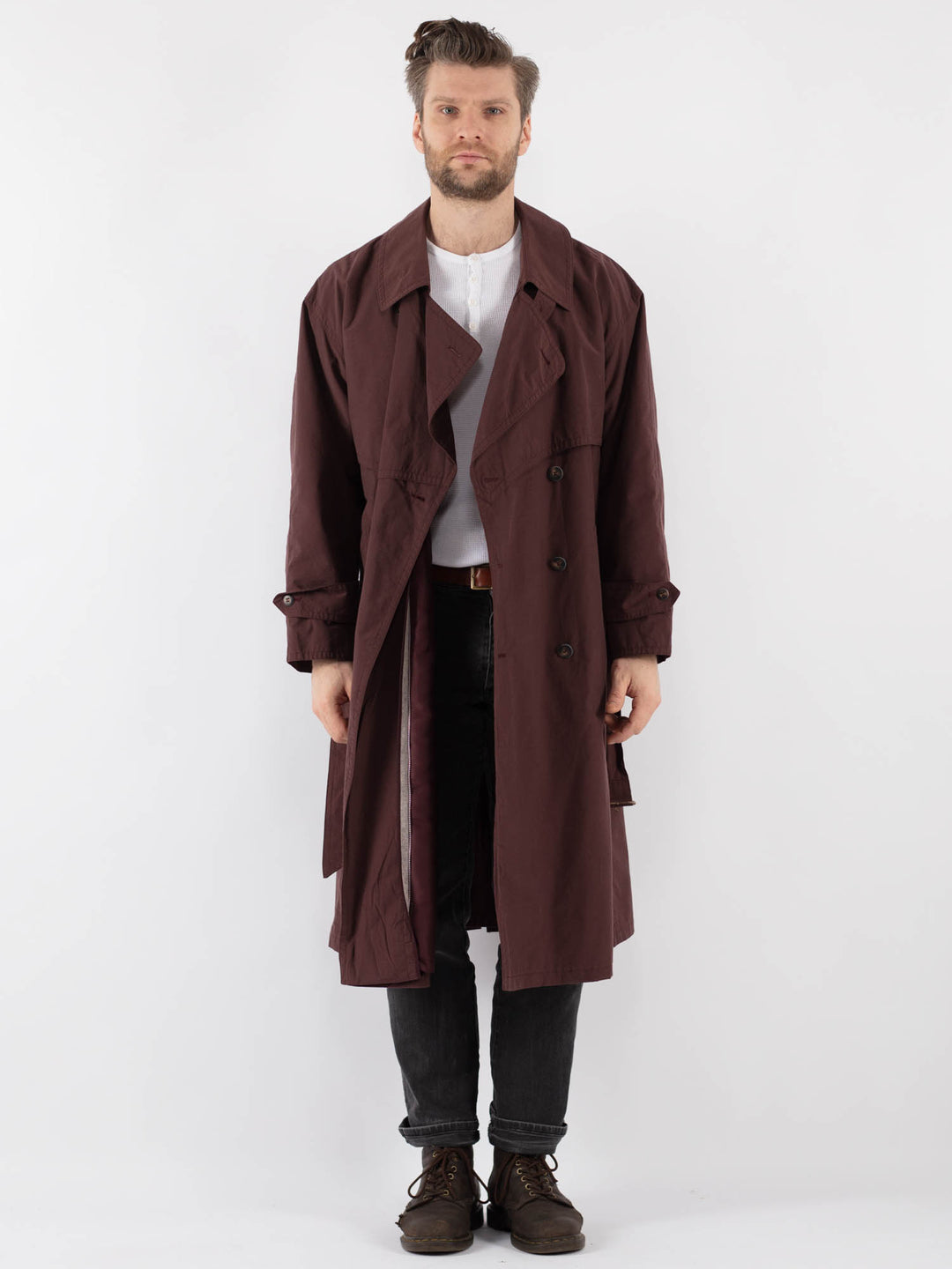 Vintage 70's Men Trench Coat in Brown