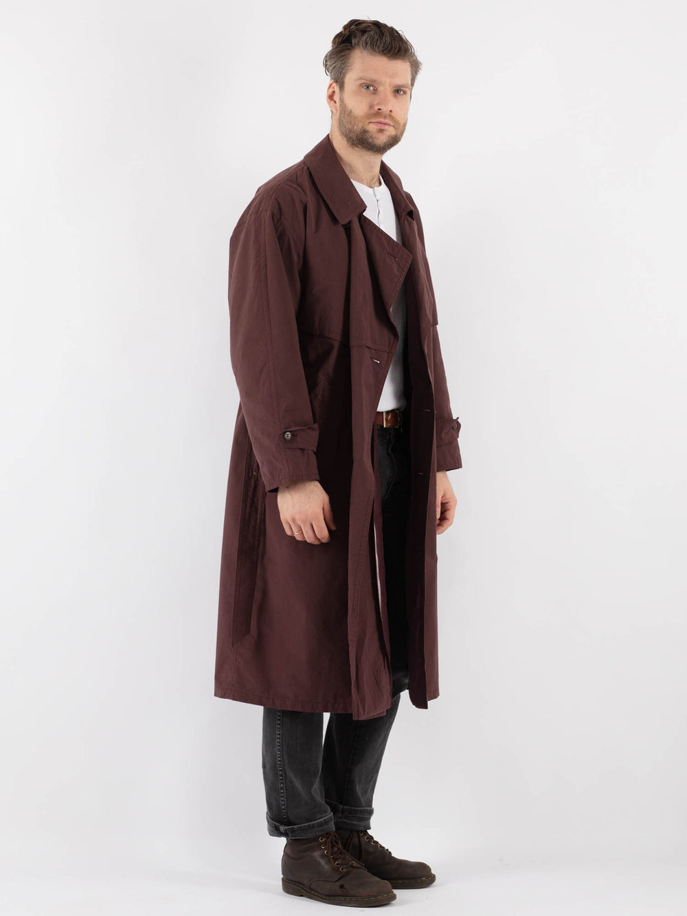 Vintage 70's Men Trench Coat in Brown
