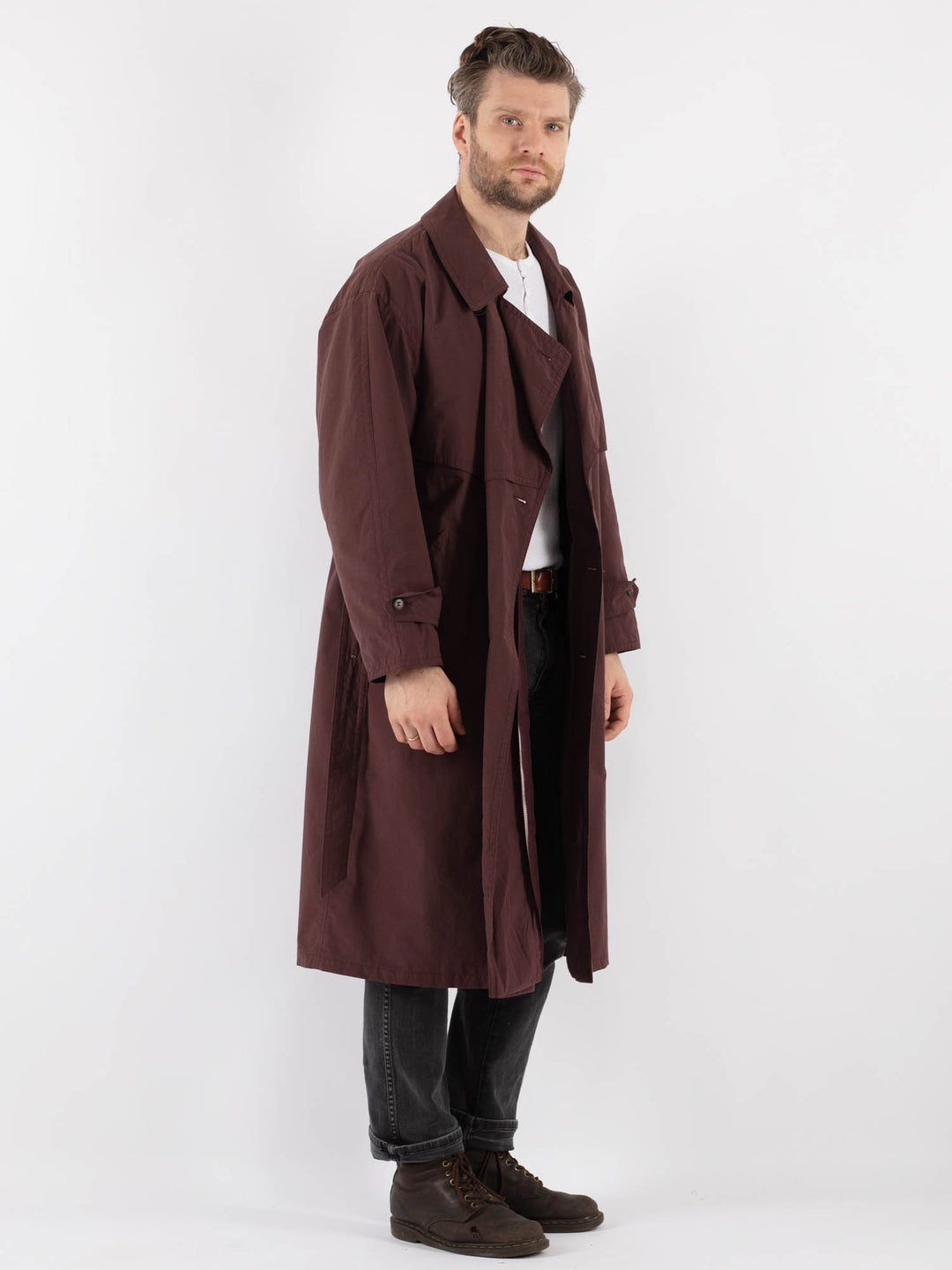 Vintage 70's Men Trench Coat in Brown