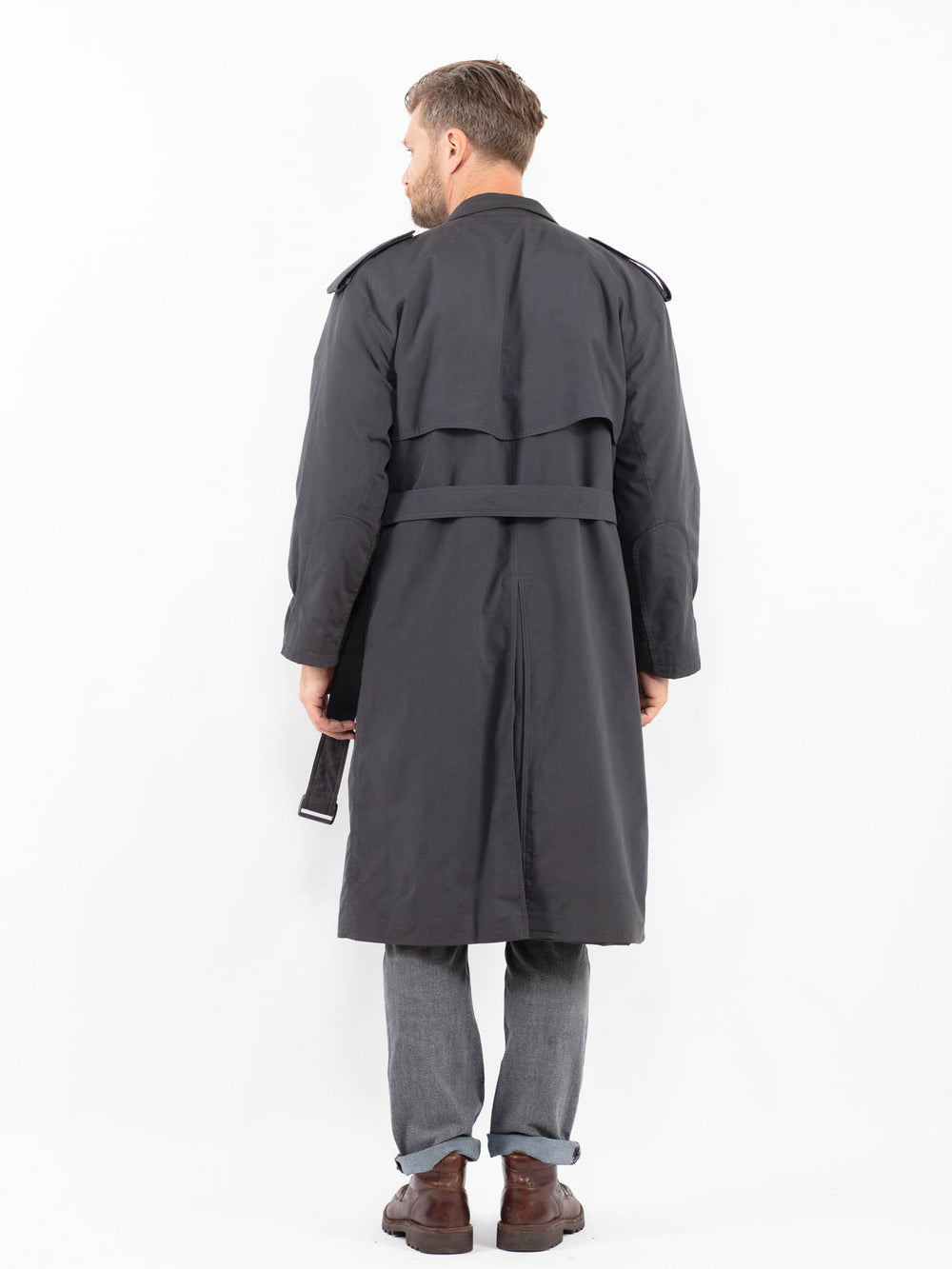 Vintage 70's Men Trench Coat in GrayZ2311