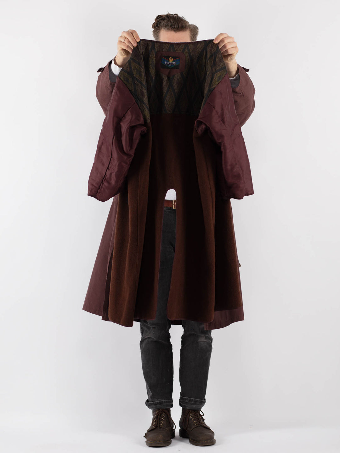Vintage 70's Men Trench Coat in Brown