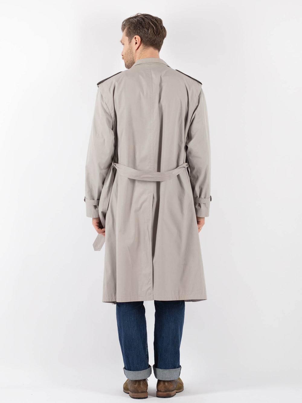 Vintage 70's Men Trench Coat in GrayZ1228