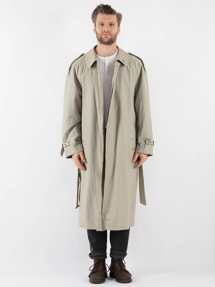 Vintage 70's Men Trench Coat in Beige