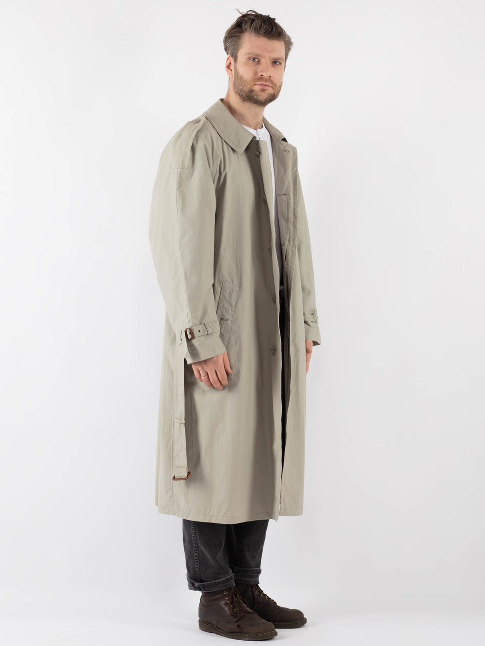 Vintage 70's Men Trench Coat in Beige