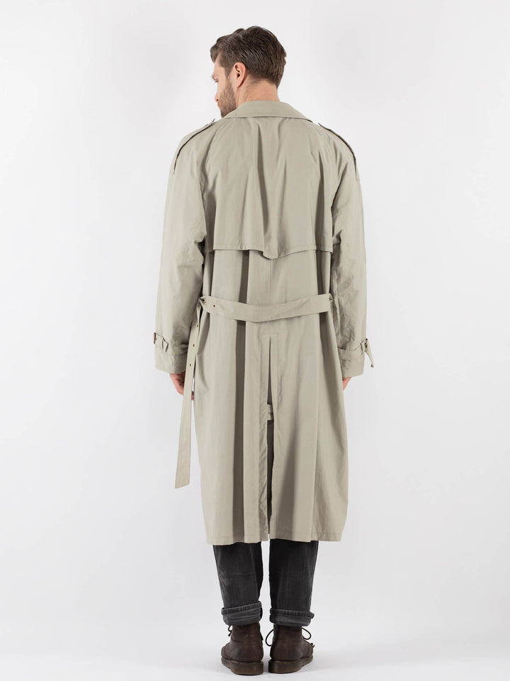 Vintage 70's Men Trench Coat in Beige