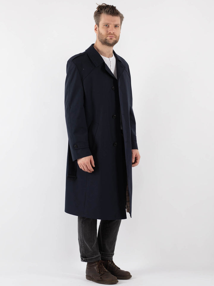 Vintage 70's Men Trench Coat in Blue