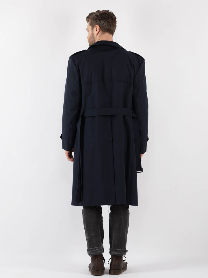 Vintage 70's Men Trench Coat in Blue