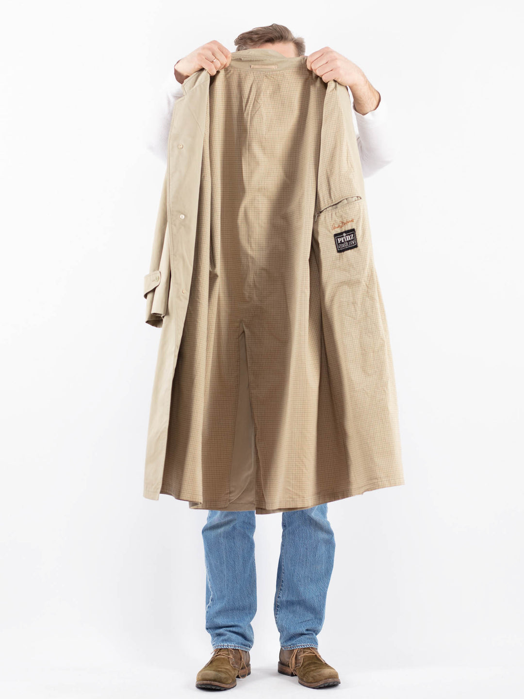 Vintage 70's Men Trench Coat in BeigeZ1461