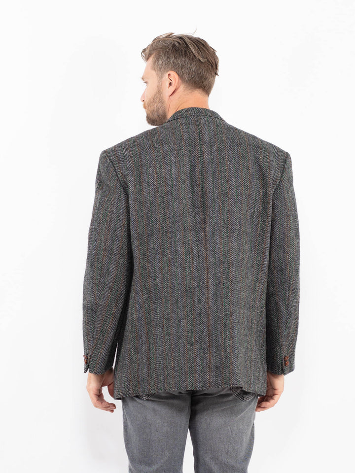 Vintage 90's Men Harris Tweed Jacket in Gray
