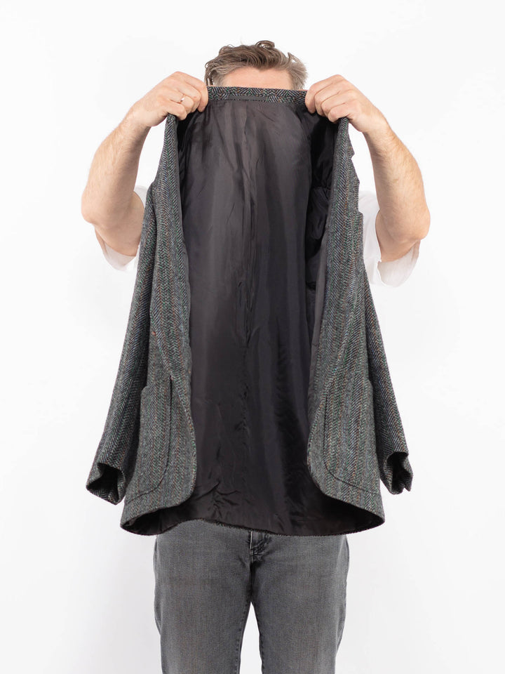 Vintage 90's Men Harris Tweed Jacket in Gray