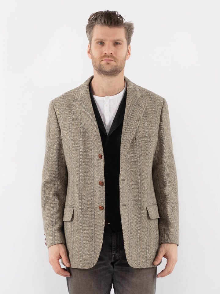 Vintage 70's Men Harris Tweed Jacket in BeigeZ1081