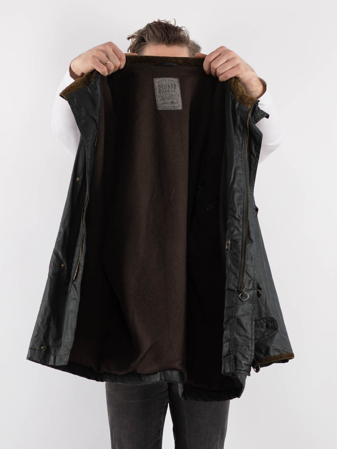 Vintage 70's Men Hooded Waxed Canvas Jacket in Black - NorthernGrip