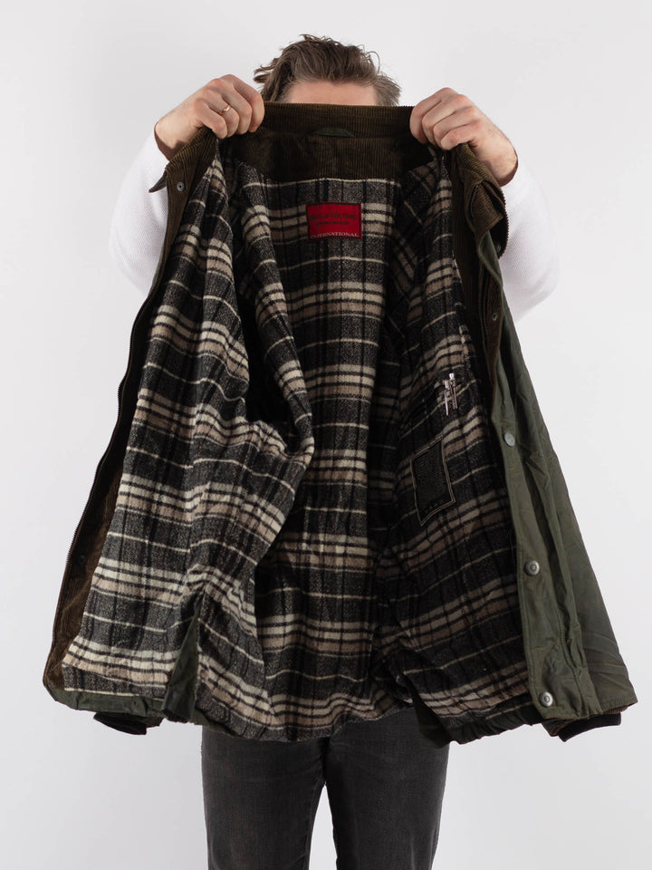 Vintage 70's Men Waxed Canvas Jacket in Green - NorthernGrip