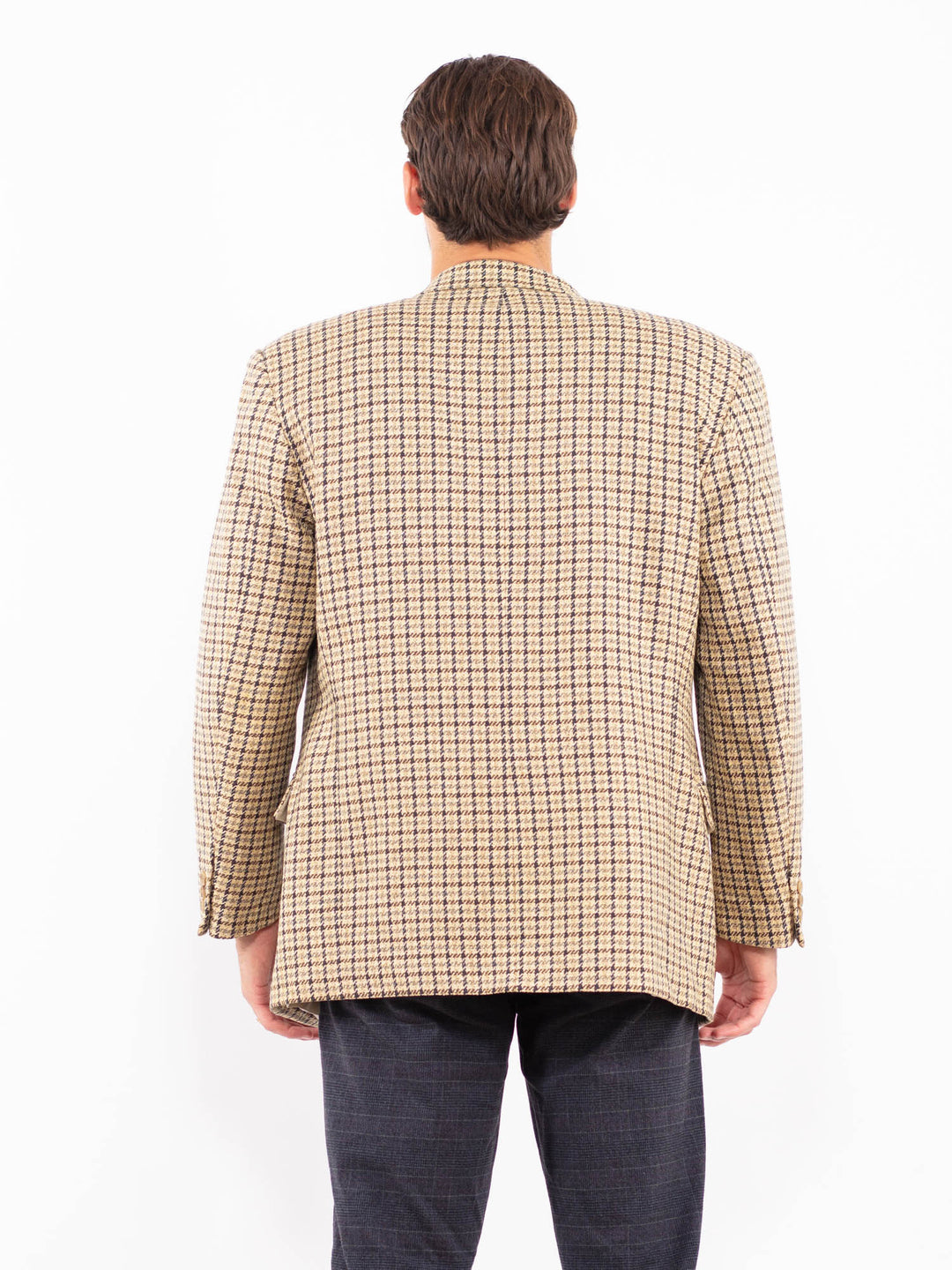 Vintage 70's Men Wool Blazer Jacket in BeigeZ2193