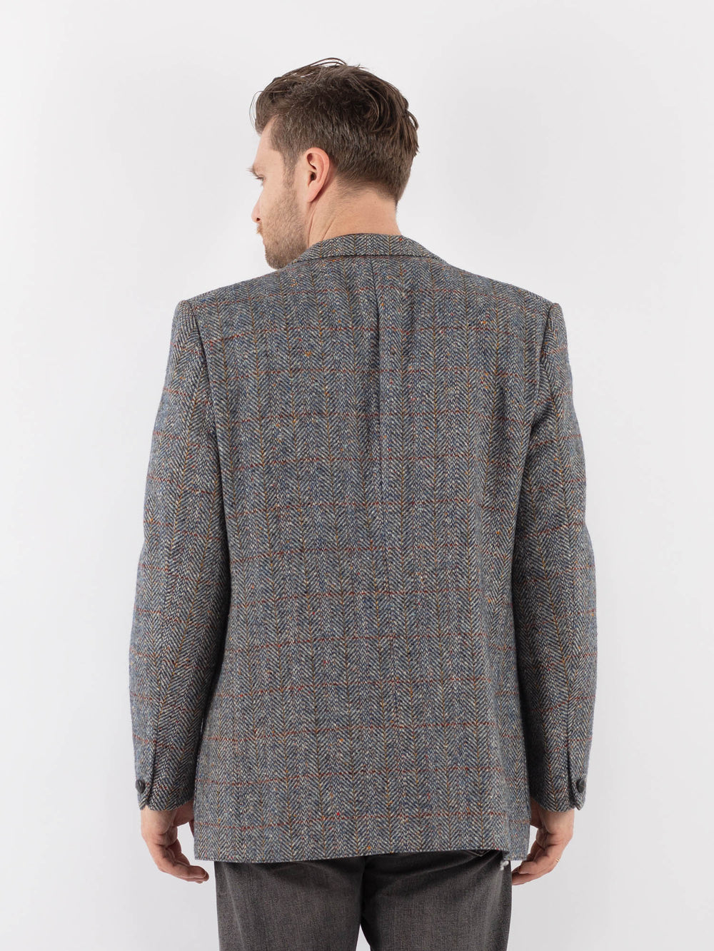 Vintage 70's Men Wool Blazer Jacket in BlueZ1030