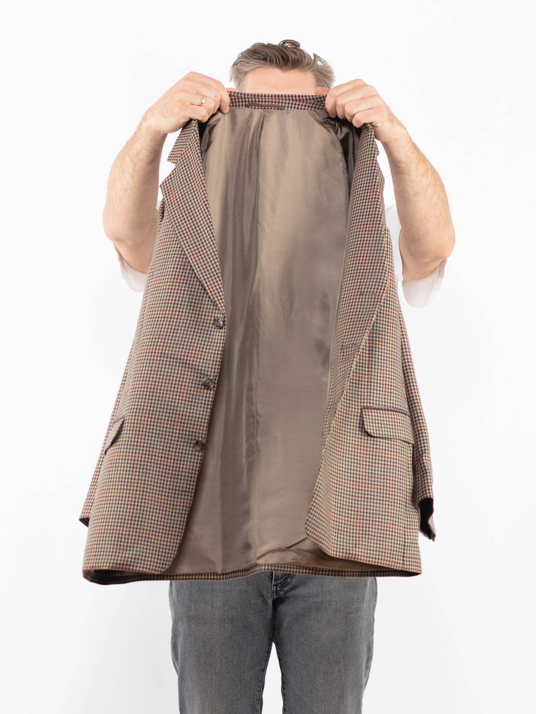 Vintage 70's Men Wool Blazer Jacket in MultiZ2320
