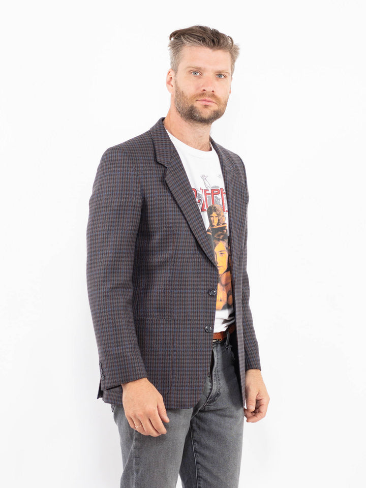 Vintage 70's Men Wool Blend Blazer Jacket in GrayZ2334