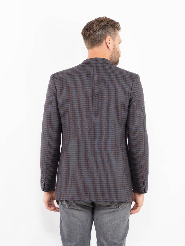 Vintage 70's Men Wool Blend Blazer Jacket in GrayZ2334