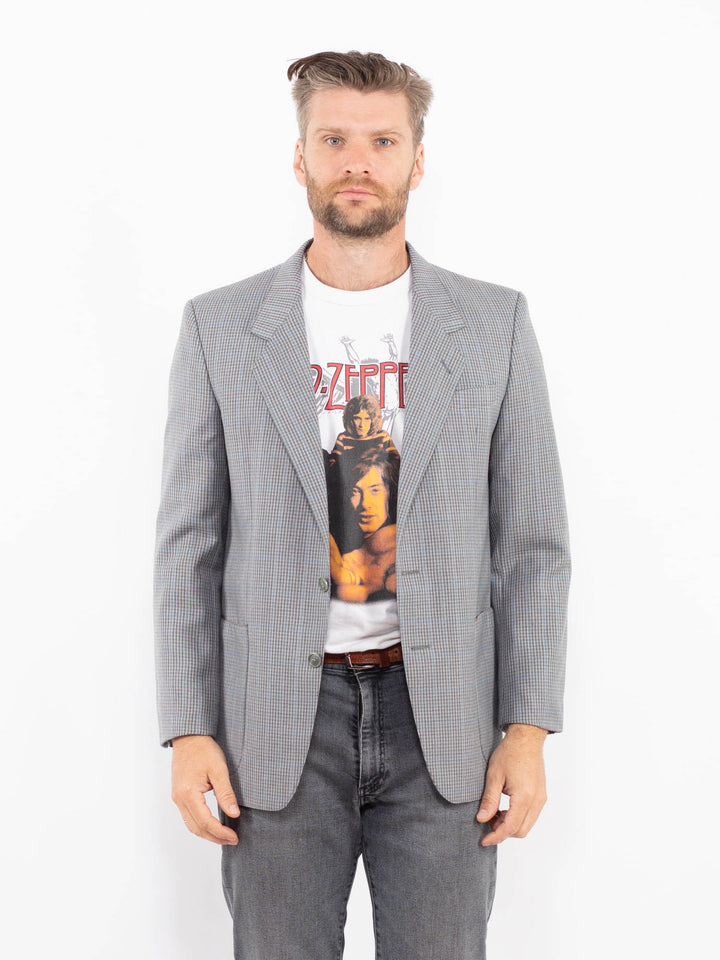 Vintage 70's Men Wool Blend Blazer Jacket in GrayZ2336