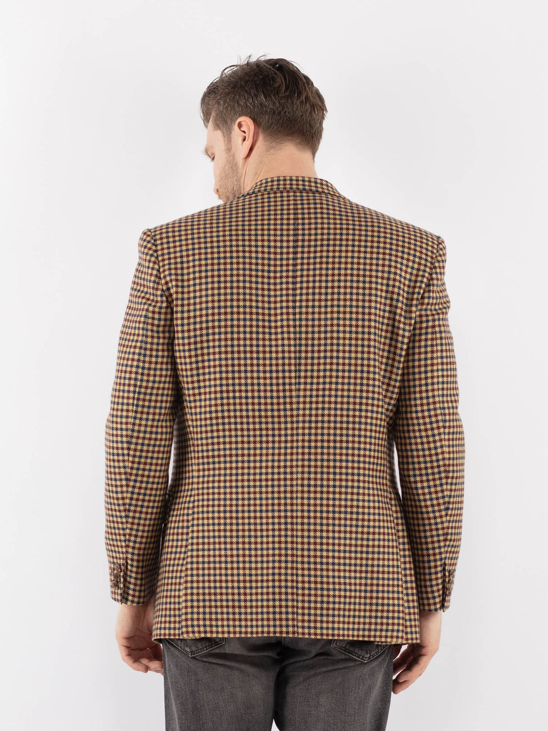 Vintage 70's Men Wool Blazer Jacket in MultiZ1050