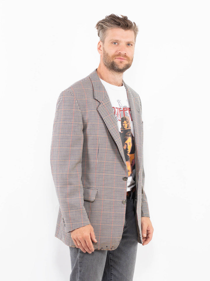 Vintage 70's Men Wool Blazer Jacket in Gray