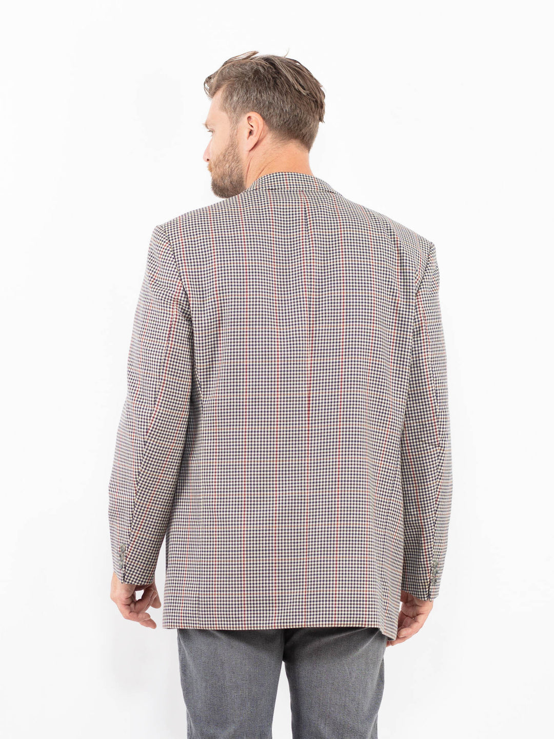 Vintage 70's Men Wool Blazer Jacket in Gray