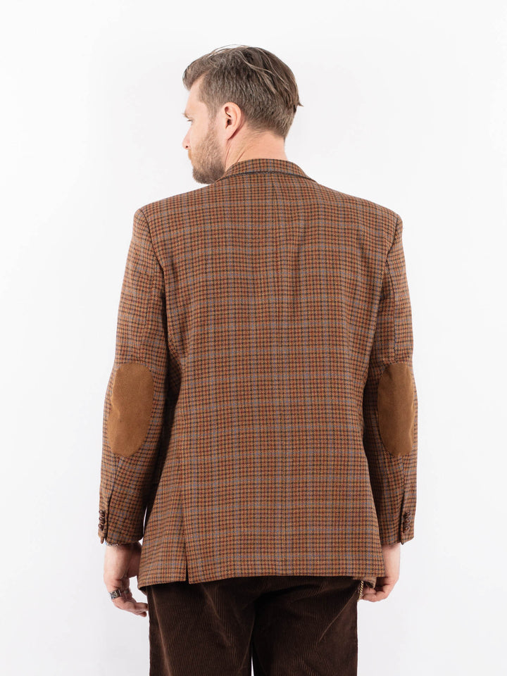 Vintage 70's Men Wool Blend Blazer Vest in BrownZ1705