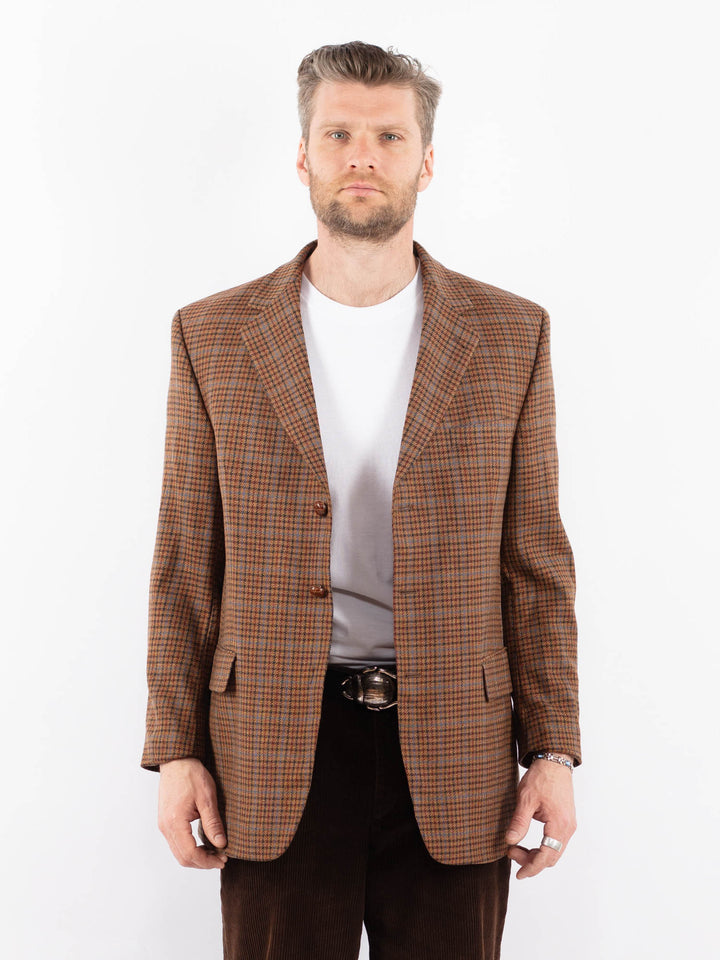 Vintage 70's Men Wool Blend Blazer Vest in BrownZ1705