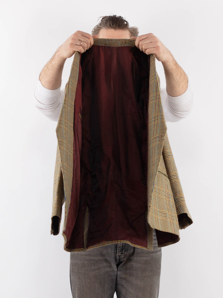 Vintage 70's Men Wool Blazer Jacket in MultiZ1055