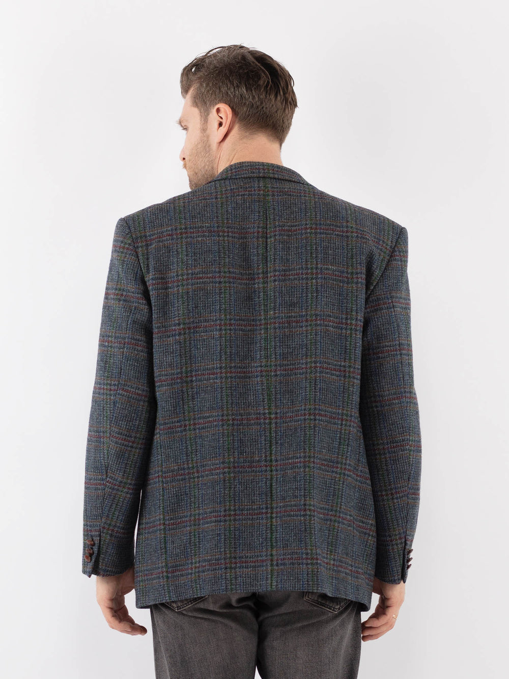 Vintage 70's Men Wool Blazer Jacket in BlueZ1074