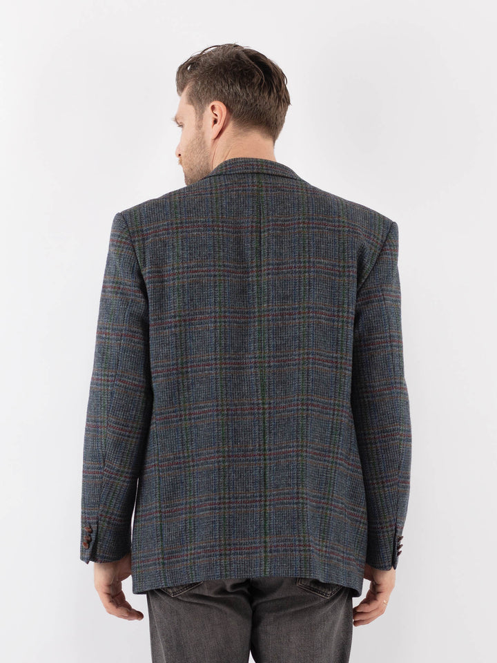 Vintage 70's Men Wool Blazer Jacket in BlueZ1074