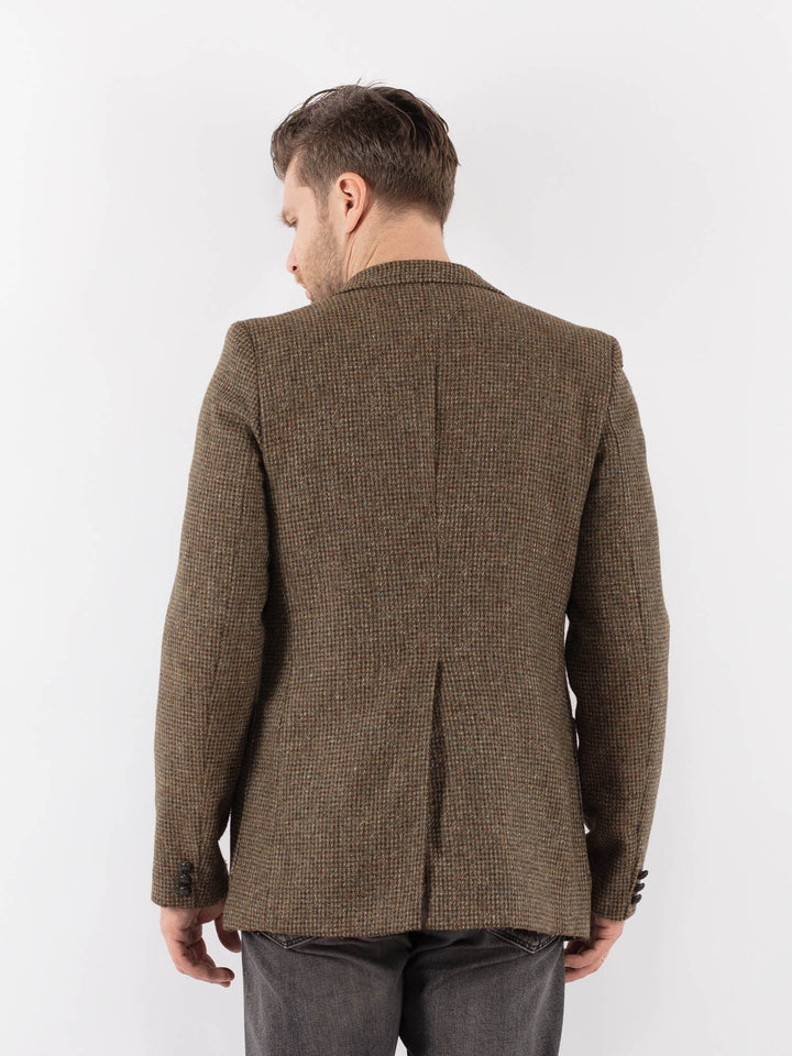 Vintage 70's Men Wool Blend Blazer Jacket in BeigeZ1087