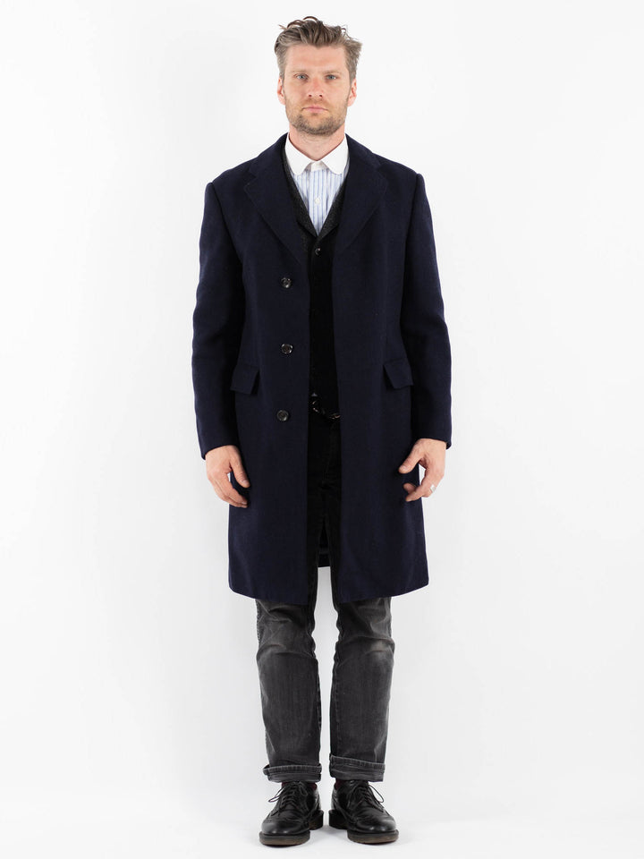 Vintage 70's Men Wool Coat in BlueZ1754