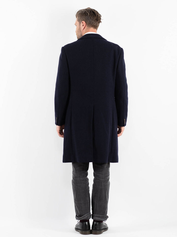 Vintage 70's Men Wool Coat in BlueZ1754
